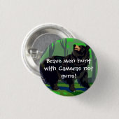 Badge Rond 2,50 Cm Chasse courageuse à hommes avec des (Devant & derrière)