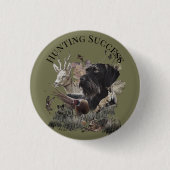 Badge Rond 2,50 Cm Chasse réussie, Deutsch Drahthaar (Devant)