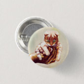 BADGE ROND 2,50 CM CHAT À LA MAIN (Devant & derrière)