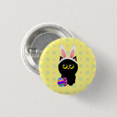 Badge Rond 2,50 Cm Chat Bunny de Pâques (Devant & derrière)
