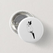 Badge Rond 2,50 Cm Chat Confiant Accent (Devant & derrière)