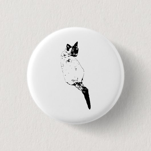 Badge Rond 2,50 Cm Chat Confiant Accent (Devant)