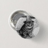 Badge Rond 2,50 Cm Chat d'anniversaire (Devant & derrière)