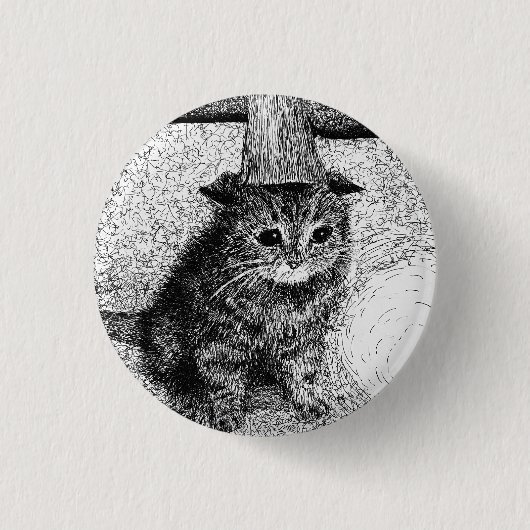 Badge Rond 2,50 Cm Chat d'anniversaire (Devant)