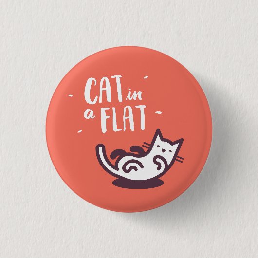 Badge Rond 2,50 Cm Chat dans un appartement (Devant)