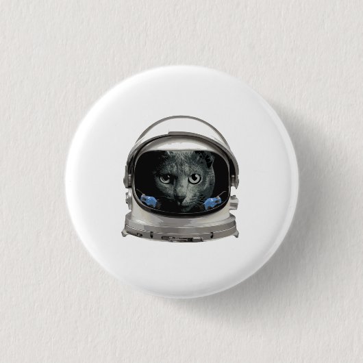 Badge Rond 2,50 Cm Chat d'astronaute de casque d'espace (Devant)