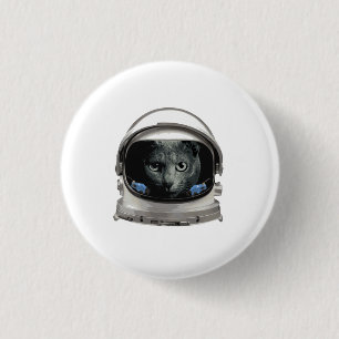 Badge Rond 2,50 Cm Chat d'astronaute de casque d'espace