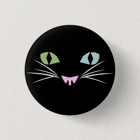 Badge Rond 2,50 Cm Chat de deux yeux (Devant)