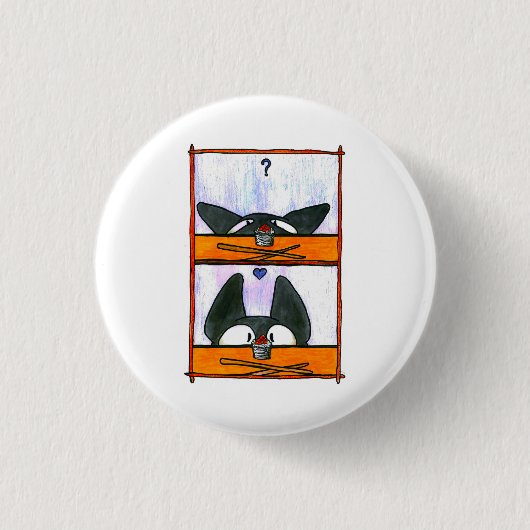 Badge Rond 2,50 Cm Chat de sushi ! (Devant)