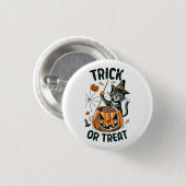Badge Rond 2,50 Cm Chat d'Halloween abstrait (Devant & derrière)