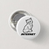 Badge Rond 2,50 Cm Chat d'Internet (Devant & derrière)
