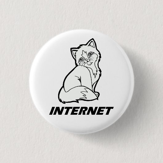 Badge Rond 2,50 Cm Chat d'Internet (Devant)
