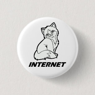 Badge Rond 2,50 Cm Chat d'Internet