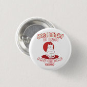 Badge Rond 2,50 Cm Chat drôle le plus susceptible d'inventer une nouv (Devant & derrière)