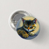 Badge Rond 2,50 Cm Chat endormi (Devant & derrière)