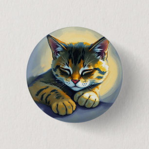 Badge Rond 2,50 Cm Chat endormi