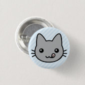 Badge Rond 2,50 Cm chat gris (Devant & derrière)