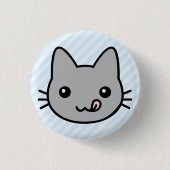 Badge Rond 2,50 Cm chat gris (Devant)