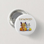 Badge Rond 2,50 Cm Chat Halloween (Devant & derrière)