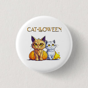 Badge Rond 2,50 Cm Chat Halloween