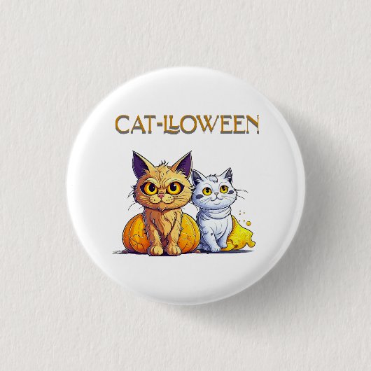 Badge Rond 2,50 Cm Chat Halloween (Devant)