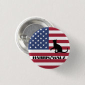 Badge Rond 2,50 Cm Chat Ladies for Harris/Walz Design (Devant & derrière)