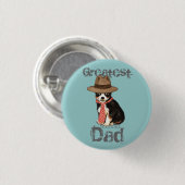 Badge Rond 2,50 Cm Chat long Chihuahua Papa (Devant & derrière)