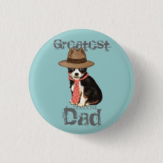 Badge Rond 2,50 Cm Chat long Chihuahua Papa (Devant)