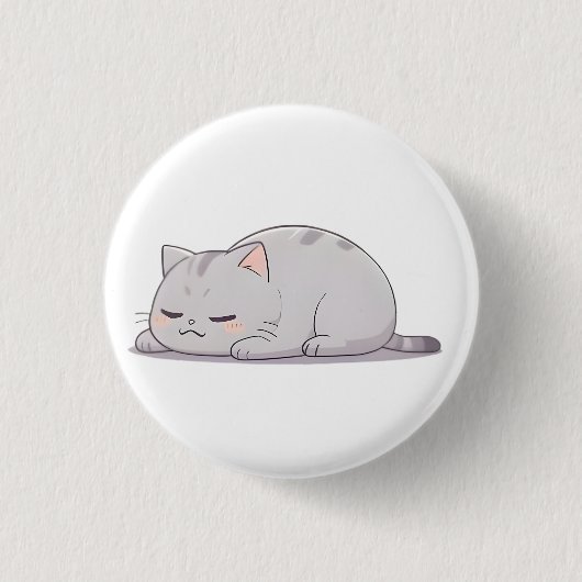 Badge Rond 2,50 Cm Chat mignon grumpy design Kawaii (Devant)