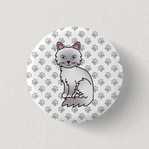 Badge Rond 2,50 Cm Chat mignon Lilac Point Birman / Ragdoll & pattes