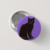 Badge Rond 2,50 Cm Chat noir (Devant & derrière)