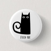 Badge Rond 2,50 Cm Chat noir amusant (Devant)