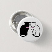 Badge Rond 2,50 Cm Chat noir et blanc (Devant & derrière)