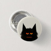 Badge Rond 2,50 Cm Chat noir grumeux (Devant & derrière)