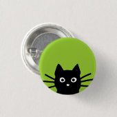 Badge Rond 2,50 Cm Chat noir qui regarde (Devant & derrière)