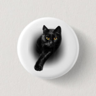 Badge Rond 2,50 Cm Chat noir Yellow Eyes T-shirt Chats Tee