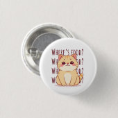 Badge Rond 2,50 Cm Chat roux affamé  (Devant & derrière)