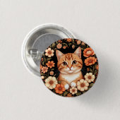 Badge Rond 2,50 Cm Chat roux charmant (Devant & derrière)