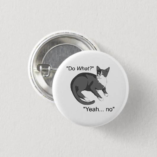 Badge Rond 2,50 Cm Chat têtu (Devant & derrière)