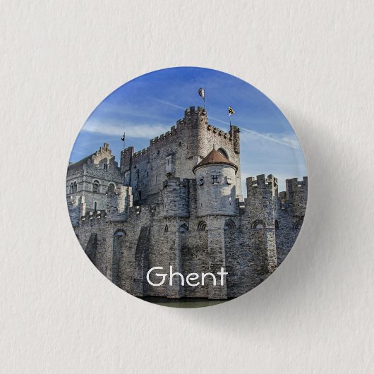 Badge Rond 2,50 Cm Château des Comtes de Gand (Devant)