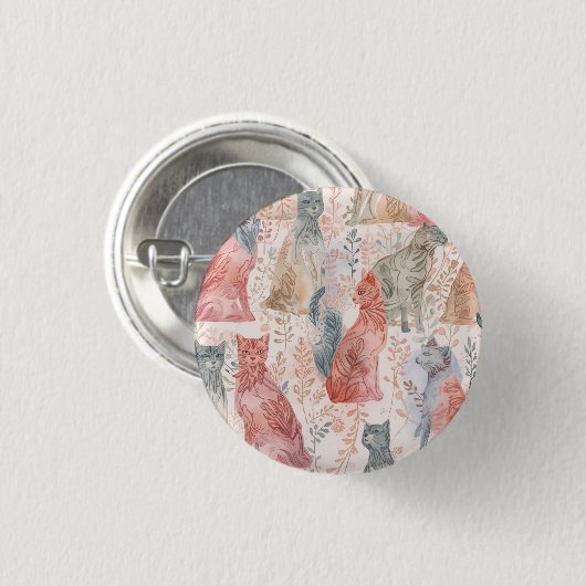Badge Rond 2,50 Cm Chats à motifs (Devant & derrière)