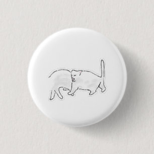 Badge Rond 2,50 Cm Chats Blancs Ludiques Minimalistes