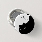 Badge Rond 2,50 Cm Chats de Ying Yang (Devant & derrière)