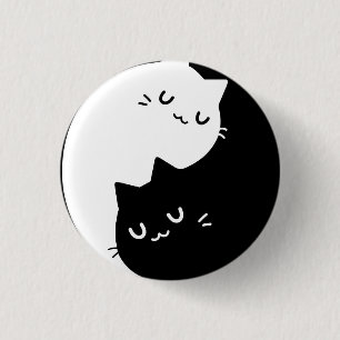 Badge Rond 2,50 Cm Chats de Ying Yang