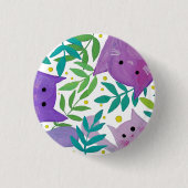 Badge Rond 2,50 Cm Chats et branches - violet et vert (Devant)
