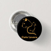 Badge Rond 2,50 Cm Chats Lover (Devant & derrière)