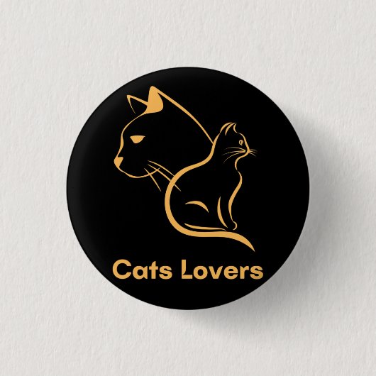 Badge Rond 2,50 Cm Chats Lover (Devant)