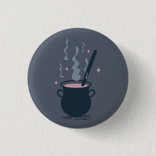 Badge Rond 2,50 Cm Chaudière magique d'Halloween ensorcelante
