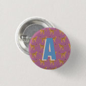 Badge Rond 2,50 Cm Cheetah, léopard rose monogrammé (Devant & derrière)