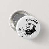 Badge Rond 2,50 Cm Chef barbu agréé (Devant & derrière)